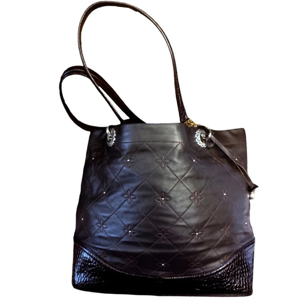 Brighton Chocolate Studded Tote EUC ❤️ - Picture 10 of 11